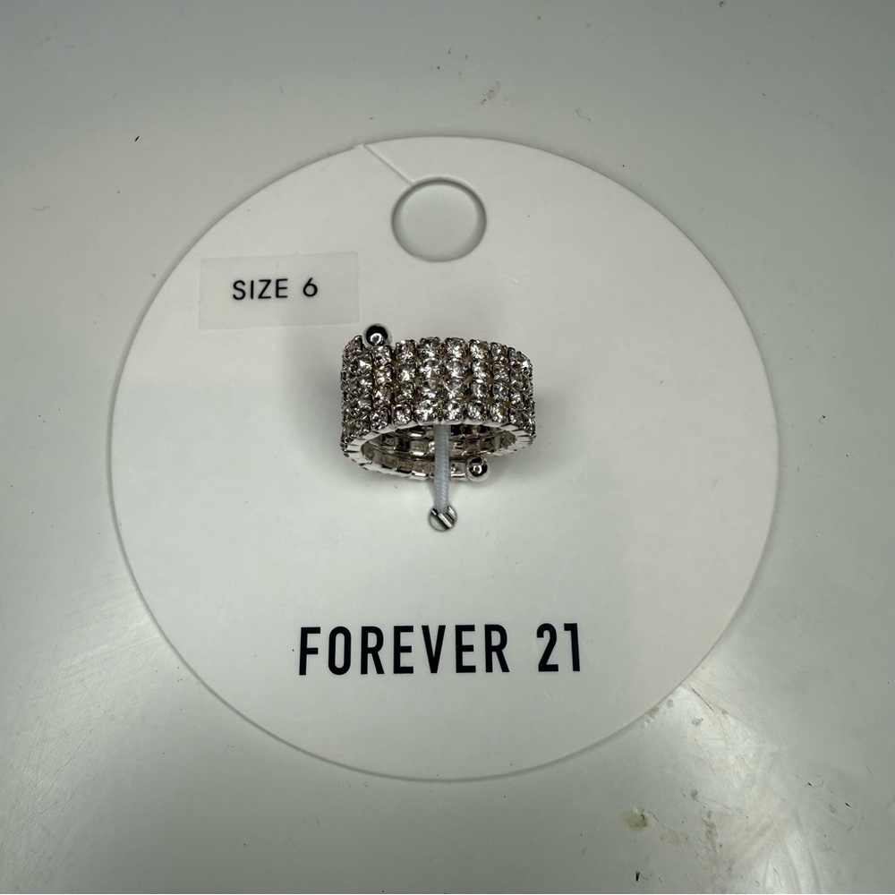 Forever 21 Silver Rhinestone Ring